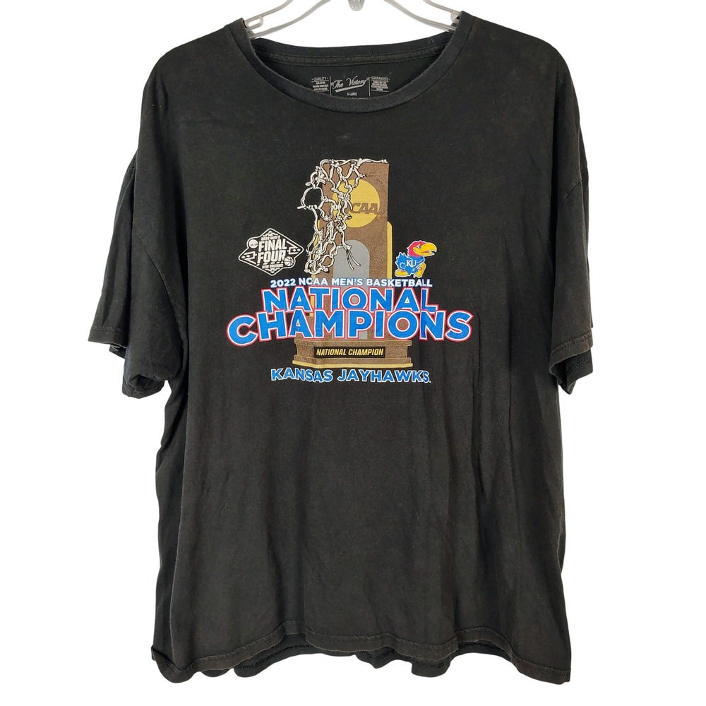 The Victory Kansas Jayhawks 2022 NCAA National Champions T-Shirt Mens XL Black